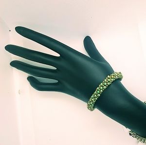 Turquoise and  Bronze hand woven bracelet